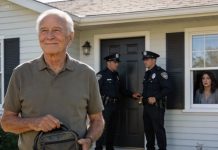 At my son’s funeral, my daughter-in-law coldly gave me thirty days to leave the very house I had lived in my entire life. I didn’t argue. I just smiled, packed a single bag, and quietly walked away. She thought she had won. But the next morning, before I had even finished my coffee, the police were standing at her door. And that was only the beginning.