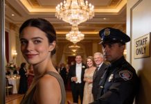 I arrived at my sister’s engagement party with a calm smile, but the security guard pointed me toward the staff entrance instead. I didn’t explain. I quietly followed. No one knew this hotel belonged to me. And no one expected that in just a few minutes, the groom’s entire family would be forced to learn a bitter lesson — in the most brutal way possible.