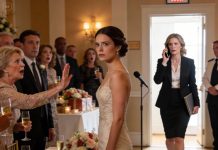 “At my sister’s wedding, my parents smiled at the crowd and announced, ‘She’s gifting her penthouse to the bride.’ I froze and said quietly, ‘No.’ My mother slapped me in front of everyone. I walked out, made one phone call, and didn’t look back. Before the night ended, a woman in a tailored suit arrived at the reception—and the second my mother recognized her, I knew the celebration was about to collapse.”