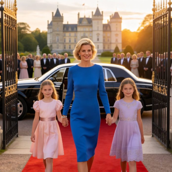 dreamina-2026-01-26-4758-A grand cinematic arrival scene in front...