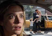 My husband kissed our child and me goodbye and said he had to leave early for a business trip. I drove him to the airport; everything seemed completely normal—until my five-year-old son tugged at my sleeve and whispered, “Mom… you should watch Dad.” My heart tightened slightly. I stayed in the parking lot, my eyes fixed on the entrance. A few minutes later, instead of heading toward the departure gates, he walked straight outside and got into a taxi. I followed quietly. When the taxi stopped, what I saw made my blood feel as if it froze in my veins.