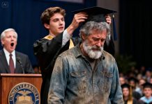 For twenty-five years, my stepfather broke his back on construction sites, carrying one dream with him—to see me become a doctor of science. At my graduation, when the professor looked at me with unmistakable respect, the crowd murmured in amazement—because they had no idea whose dream had just come true.