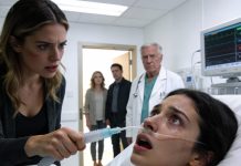 In the stark white hospital room, my sister suddenly yanked the oxygen tube off my face. “Stop pretending,” she snarled, “you just want attention.” I opened my mouth as the air was ripped from my lungs. My parents stood there, silent in a cruel way, not one of them stepping forward. As my vision began to blur, my sister even sneered. None of them realized that my surgeon—my grandfather’s close friend—was standing right behind her and had heard everything. At my grandfather’s will reading, he stepped forward, placed a hand on my sister’s shoulder, and said six words…