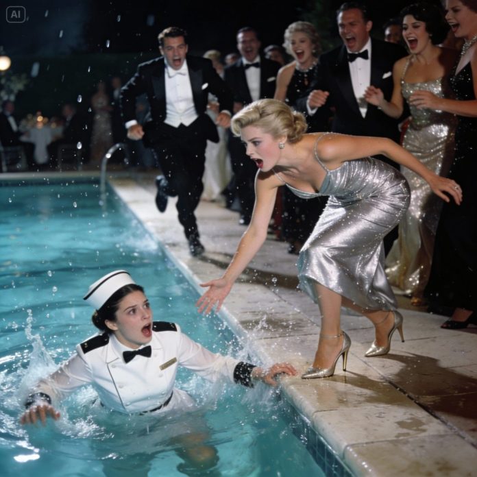 dreamina-2026-01-27-6510-A dramatic nighttime poolside scene duri...