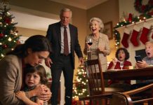 I still hear the crash as my five-year-old hit the floor, plates shattering while my dad barked, “She shouldn’t have been in the way.” My mom spilled wine, laughing nervously, and everyone froze. I knelt, shaking, holding my child as he whispered, “Why did Grandpa push me?” I said nothing that night—but the silence didn’t last, and Christmas would never look the same again.