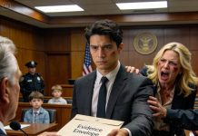 I raised her children for twelve years while she vanished without a trace. Then she returned, pointed at me in court, and said, “He stole my kids.” My heart pounded as the judge demanded an explanation. I didn’t speak. I handed him the envelope instead. His hands froze mid-air. He looked up slowly and asked, “Are they aware of this?” I met his eyes. “Not yet,” I said—and the room changed.