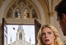 I was adjusting my dress when my fiancé suddenly tightened his grip on my hand. “Don’t go inside,” he whispered. “Smile. Wave. Then we leave.” I laughed at first—until I saw how serious he was. “Why?” I asked. He nodded toward the chapel doors. Through the glass, I caught a glimpse of something that made my stomach twist. In that instant, I realized this wedding wasn’t what I thought it was… and neither was my best friend.