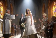 The church was full, the music fading, when the priest suddenly stopped. “Forgive me,” he said softly, “but this cannot proceed.” He looked past me and raised his hand toward my groom’s mother. “Tell them,” he demanded. I felt my bouquet slip from my fingers. “Tell us what?” I asked, my voice shaking. Her silence was louder than any confession—and that’s when I understood my wedding was about to become something else entirely.