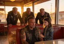 A little girl tugged at the biker’s sleeve and whispered, “My father wore that tattoo too.” The laughter around the bar faded. Five men exchanged glances, color draining from their faces as they recognized the design she was pointing at. They had buried that past years ago—or thought they had. But in that quiet moment, they understood the past had finally found them.