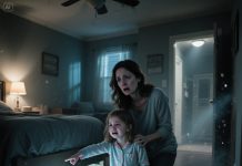 My daughter came home from kindergarten with a terrified look on her face. “Mom… my teacher said no matter what, don’t tell you…” I asked, “Tell me what?” She trembled and whispered, “Under the bed…” Her tiny hand pointed toward my bedroom. The moment I looked beneath the bed, I grabbed my daughter, held her tight, and ran out of the house.