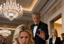 “Never correct me in front of other people again,” the millionaire snarled, then hurled the silver trophy at me—just because I said that painting was a fake. I clutched my pregnant belly as blood ran down my sleeve. The entire banquet hall fell deathly silent. I didn’t cry. I simply picked up a shard of the trophy, wiped it clean of fingerprints, and sent a photo to Legal: “Activate the $50 million indemnity clause.” Ten minutes later, the company’s accounts flashed red with an emergency alert. He sneered… until the person who had signed the freeze order appeared in the doorway..