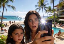 While we were on a family trip to Hawaii, my eight-year-old daughter suddenly clutched my hand and whispered, “Mom… we have to go home. Right now.” When I asked why, she silently pulled out a phone and showed me one photo. The second I saw it, my whole body went cold. I grabbed her and booked the earliest flight home. But when we finally arrived, what was waiting for us made me tremble in fear.