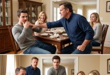 My parents spent years treating my paycheck like family property. Every raise belonged to my sister. Every bonus became her shopping budget. At dinner, my father finally lost his temper when I refused to fund another one of her expensive demands. He shoved me against the table while my mother laughed. “You’re a leech living off this family,” she sneered. Blood filled my mouth. I calmly wiped it away, reached into my bag, and placed a stamped property deed on the table. The room went silent.