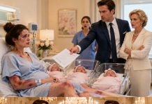 Only hours after I gave birth to our triplets, my husband threw divorce papers at me and said, “I’m not wasting my life feeding you and three useless mouths.” I signed in silence. Today, he stood in a luxury ballroom, ready to marry a wealthy woman—until I walked in holding our children’s hands. His bride froze when her lawyer stepped forward and said, “Your fiancé committed fraud.” Minutes later, he lost the wedding, his company, and his freedom—while my children became the heirs to everything.