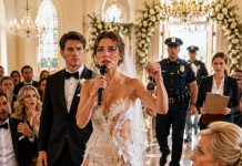 The night before my wedding, my mother-in-law cut my $18,500 gown into shreds and sent me a message that said, “Know your place.” The next morning, I still walked down the aisle wearing that ruined dress, my head high while every guest stared. She smirked, thinking she had broken me. Then I took the microphone and exposed her fraud, blackmail, and stolen money in front of everyone. Minutes later, the police entered the chapel—and her own son placed the keys to her “house” in my hand.