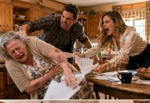 My daughter-in-law’s smile disappeared the second I said the farm money would be used for my retirement. “You selfish old woman!” she screamed, ripping the papers from my hand. Then my son stormed in, furious, and shoved me so hard my ribs hit the table and cracked. I fell to the floor, gasping, while he leaned down and whispered, “Mother, you should have listened.” Twenty minutes later, the police arrived—and my lawyer walked in right behind them.