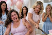 I was eight months pregnant, standing beneath pastel balloons, when my friends smiled and said, “This is for you—and for the baby.” Then someone revealed they had raised $50,000 to cover my medical bills. I was crying and laughing at the same time—until my mother saw the donation box. Her face changed instantly. “Move,” she snapped, reaching for it. “Mom, stop—that money isn’t yours!” Her smile died. She grabbed a heavy iron rod from behind the decorations and swung. CRACK. The blow hit my belly—and my water broke on the spot.