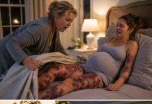 I only went to my pregnant daughter’s room to check on her and pull the blanket over her before she slept. But when the fabric slipped back, my blood ran cold. Her legs were covered in dark bruises, ugly marks no mother should ever see on her child. “Who touched you?” I whispered. She cried and begged, “Mom, please… don’t ask.” I stopped asking. By sunrise, whoever hurt my daughter would understand exactly what they had awakened.