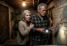 My own son led us into the basement, then slammed the door and locked it from the outside. We could hear his footsteps walking away as he believed he had finally trapped us. But he had no idea that my husband had spent thirty-nine years preparing for the day someone in the family might betray him. Calmly, my husband walked to an old brick wall and pressed his hand against it. What we discovered behind that hidden space exposed secrets so devastating that our son’s entire plan collapsed before sunrise.