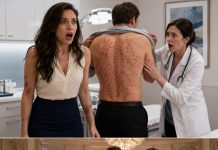 I stopped breathing when my husband turned around. His back was covered in dozens of tiny red marks, gathered in strange clusters that looked far too deliberate to be a normal rash. He forced a laugh and said, “It’s nothing. Probably allergies.” But something inside me screamed that this was wrong. At the clinic, the doctor examined him closely, then froze. His face went pale. In a voice barely above a whisper, he said, “Do not return to your house. Call the police immediately.”