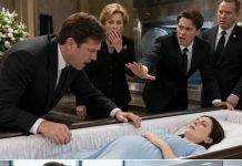They were only seconds away from cremating my pregnant wife when I stepped forward and begged, “Open the coffin… just one last time.” People stared at me like grief had broken my mind. Then something shifted under her dress. My mother-in-law’s face went white. My brother-in-law snapped instantly, “Close it now.” But it was too late. I had already seen what they wanted hidden. Clara was not dead—and whatever they were doing was far more terrifying than a funeral.