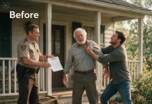 At sunrise, a deputy handed me an eviction notice while my son-in-law laughed from across the street. “Hurry up, old man. The house belongs to us now!” I read the first page, then calmly asked, “Officer, why is this order signed by a judge who died three years ago?” His smile vanished. The deputy reached for his radio—and my son-in-law suddenly began running.