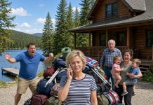 My daughter left me a cheerful voicemail telling me I was no longer welcome at the lake house I had built with my life savings. “We want it just for our family,” she said, excitedly planning a luxury Fourth of July vacation with her husband’s parents in the home I had paid for. To her, I was nothing more than an unpaid maid and a convenient ATM. She expected me to accept the humiliation quietly. Instead, I signed a few documents without saying a word. On the Fourth of July, my phone rang. My daughter was screaming over the sound of police sirens. “Mom! Who is that man standing in our driveway?!” I took a slow sip of my tea and smiled. She was about to discover who the lake house really belonged to.