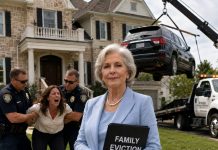 Three months after my husband died, my corporate-executive daughter arrived with lawyers and announced she’d had me declared “unfit” and sold my home to luxury developers for $2 million. She watched contractors gather outside and smiled. “Pack quietly, Mom. It’s already done. I’ve found a nursing home that can take you.” She expected tears. I didn’t give her any. I carried one suitcase onto the porch, walked directly to the site manager, and handed him a notarized document my husband had signed before his death. He read the first paragraph, immediately ordered his crew to stop, then turned toward my daughter. Her face went ghost-white when he asked, “Ma’am… did you actually have legal authority to sell this property?”