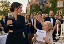 My mother-in-law thought she’d tricked me into signing loan documents that would make me responsible for the house she wanted. I recognized what she was doing immediately—but instead of confronting her, I smiled and signed exactly where she pointed. Weeks later, she threw an extravagant housewarming party for 100 guests and decided to humiliate me publicly. Raising her champagne glass, she laughed, “Some women marry into success. Others just sign whatever they’re told.” Everyone laughed with her. I did too—so hard the room eventually went silent. Then I placed a folder on the table and said, “You’re right. I did sign the papers. You probably should’ve read what the bank changed before closing.” Her smile vanished when I revealed who actually controlled the property.
