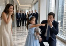 I had no one to watch my six-year-old daughter, so I brought her to work with me. During lunch, she looked at my cold millionaire boss and innocently said, “You should be my dad.” Everyone laughed, including him. But the laughter stopped when my late husband’s father suddenly walked into the office carrying legal papers. “I’m taking my granddaughter,” he announced. I was stunned. He had never shown any interest in her before. I fought to keep my daughter with me, but two days later, we uncovered the real reason behind his sudden demand—and it had nothing to do with wanting to be her grandfather.