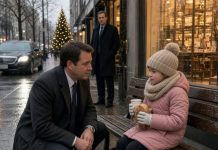 A MILLIONAIRE SAW A POOR LITTLE GIRL EATING LEFTOVER BREAD — THEN HER WHISPER ASTONISHED EVERYONE The millionaire was leaving an expensive restaurant when he noticed a little girl sitting behind the building, quietly eating leftover bread from a discarded bag. Her clothes were worn, her hands were trembling, but she carefully saved the smallest piece instead of eating it. Curious, he approached and gently asked why she wasn’t finishing her food. The girl looked up, lowered her voice, and whispered a few words that made everyone nearby fall silent. What she revealed connected her to the millionaire in a way nobody could have imagined.