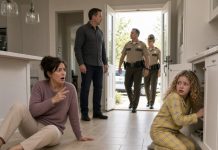 My five-year-old daughter watched as her father forced me to the floor. I couldn’t scream, so I raised two fingers and tapped twice—the secret signal we had practiced for emergencies. She immediately understood and ran for the hidden phone while he leaned close and whispered, “You only had to make it until Friday.” Minutes later, deputies arrived and searched his SUV. When they opened the blue backpack inside, the entire situation changed. What they found revealed that his attack wasn’t random—and that Friday had been part of a plan far more terrifying than I could have imagined.