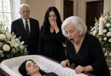 **AT MY SIX-YEAR-OLD GRANDDAUGHTER’S FUNERAL, I LEANED OVER HER CASKET TO GIVE HER ONE LAST KISS—THEN I HEARD SCRATCHING FROM INSIDE.** I froze, certain grief was making me imagine things. Then came a tiny knock from beneath the lid, followed by a trembling whisper: **“Grandma… don’t tell Daddy I’m awake. He said if I opened my eyes, everything would be ruined.”** I nearly collapsed—but before I could open the coffin, my son stepped toward me and whispered, “Mom, what did you just hear?”